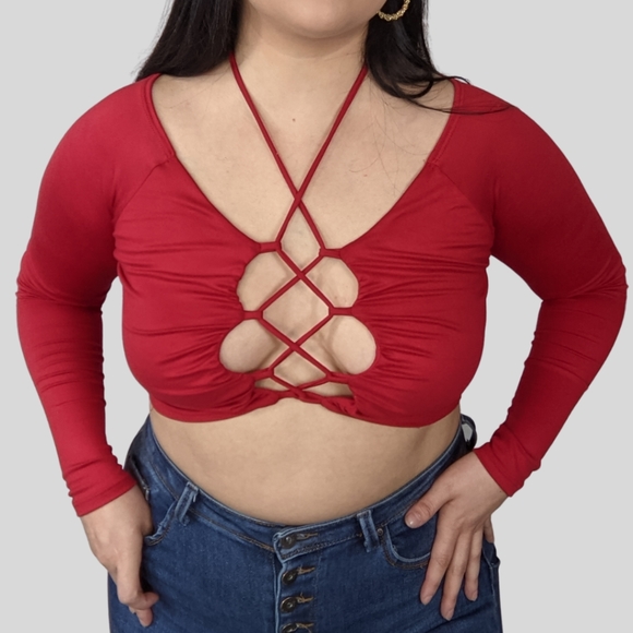 Long sleeve crop top - Picture 2 of 3